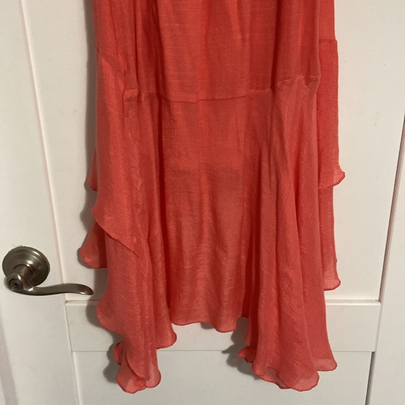 New Poetry Coral Strapless Dress w/Belt SZ MED - Picture 7 of 9